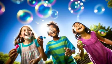 Bulles de savon fête: émerveille tes enfants!