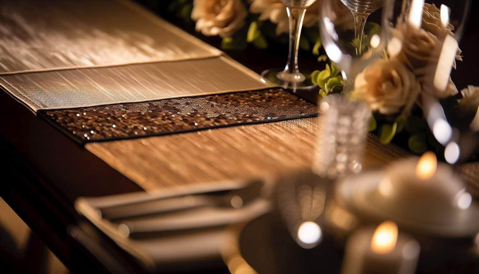 Chemin de table élégant: satin, jute ou paillettes?